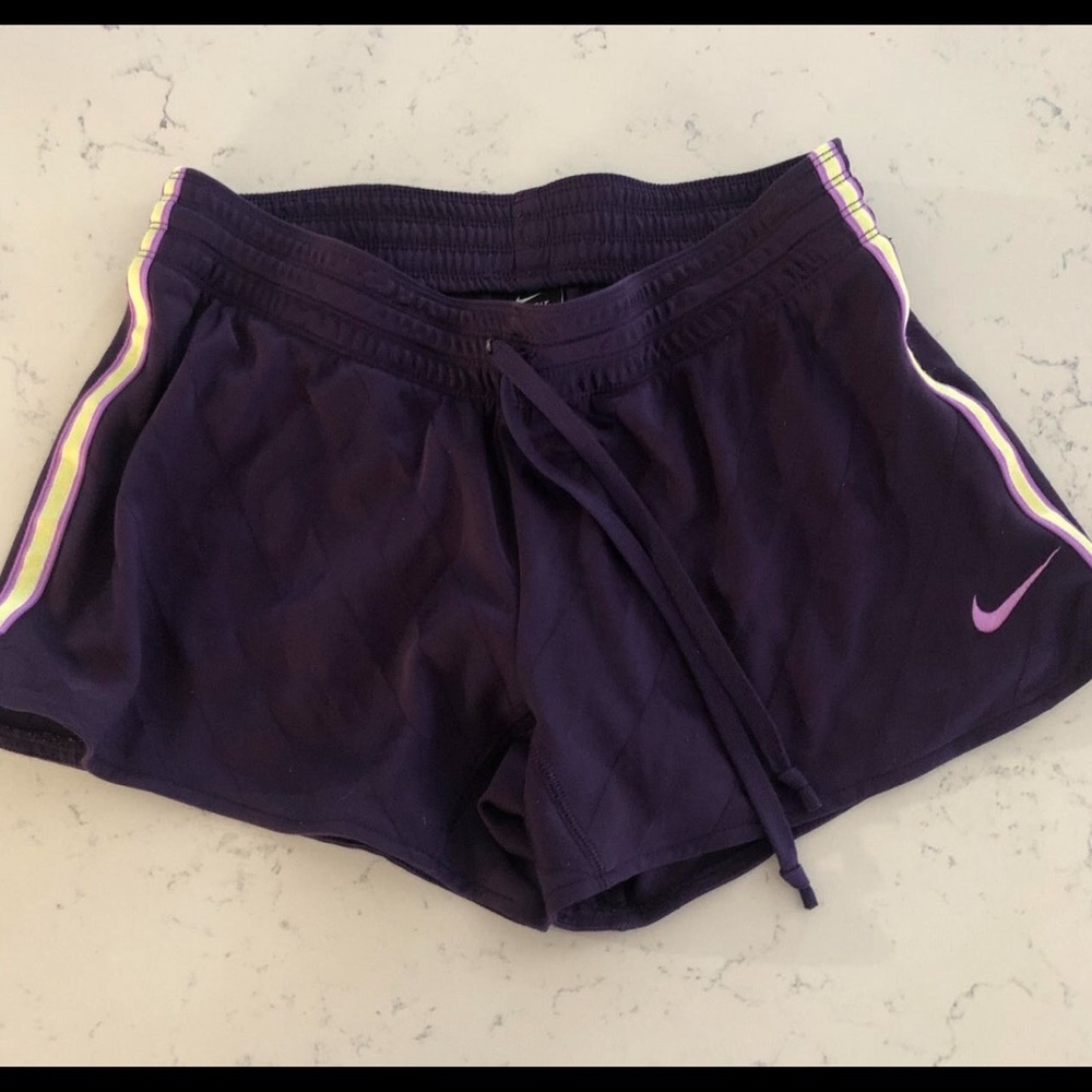 Nike drifit womans mini running shorts purple